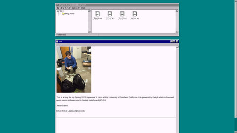 A screenshot of a website with a Windows 95 theme.