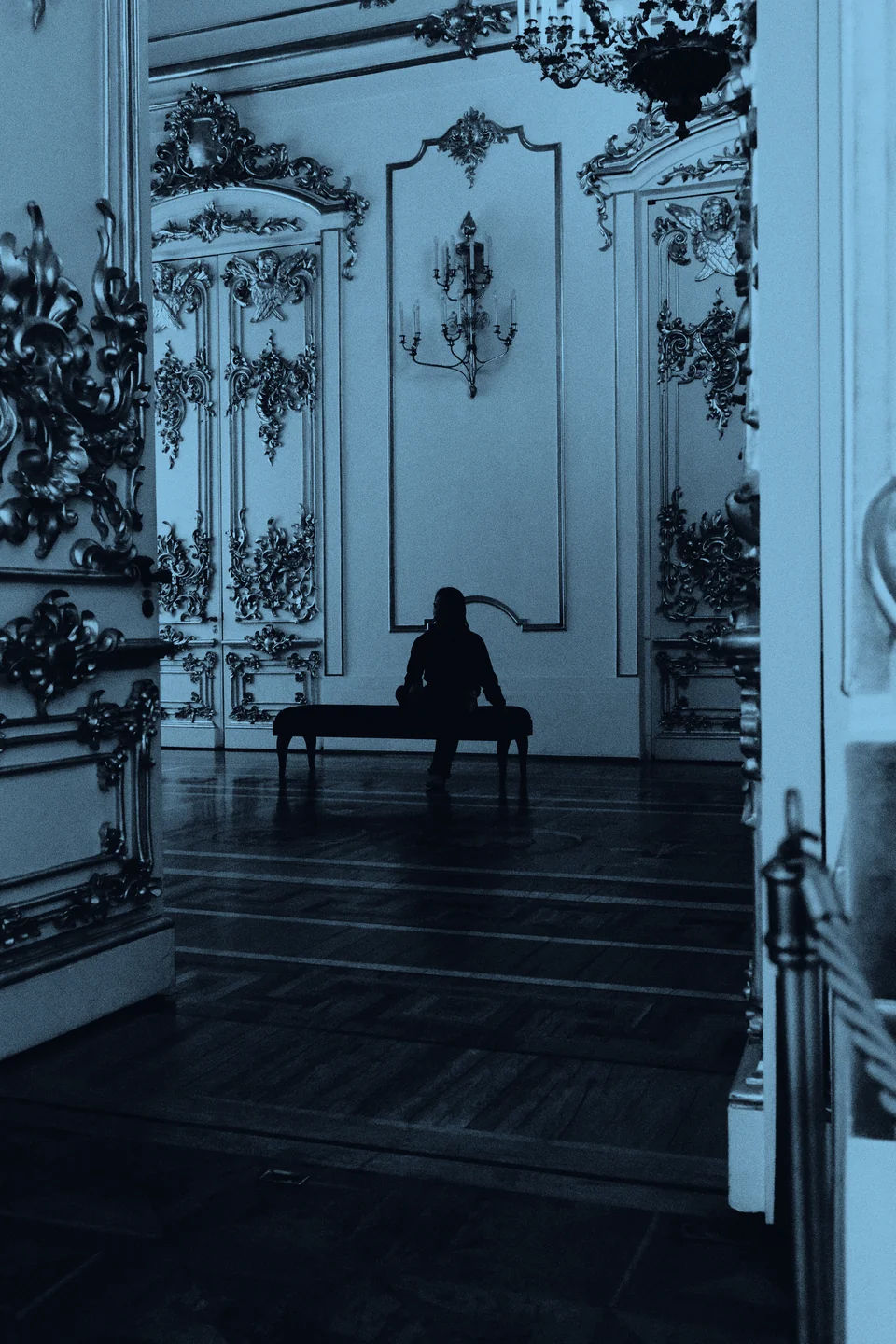View through ornate doors at the Hermitage.