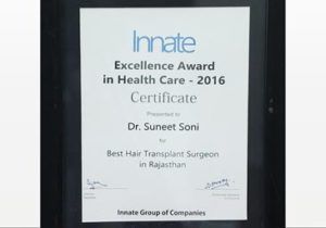 Best Hair Transplant Surgeon Award by Innate