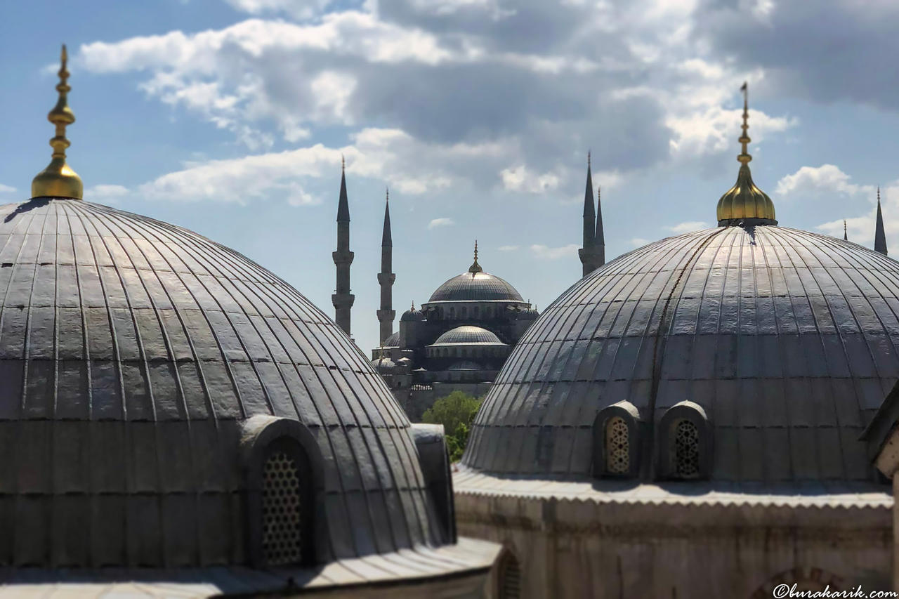 Blue Mosque through the Domes