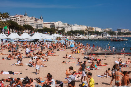 Busy Cannes Beach