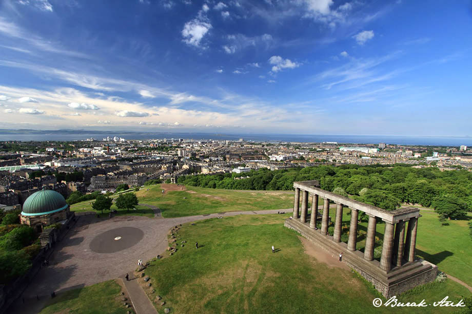 Calton Tepesinden Edinburgh Batı Yakası