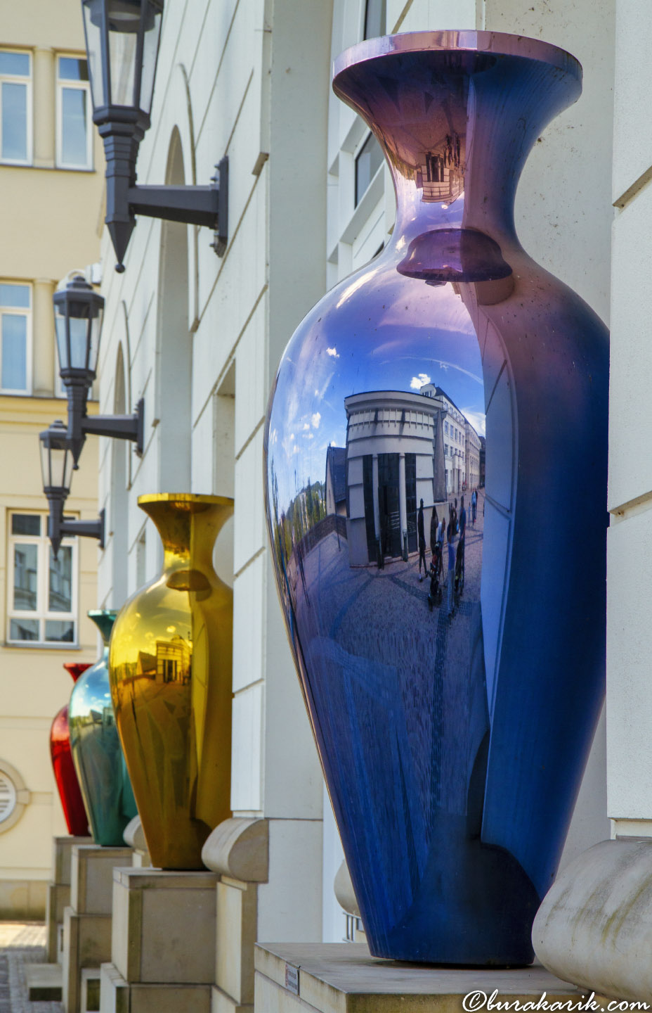 Colorful vases in Justice quarter