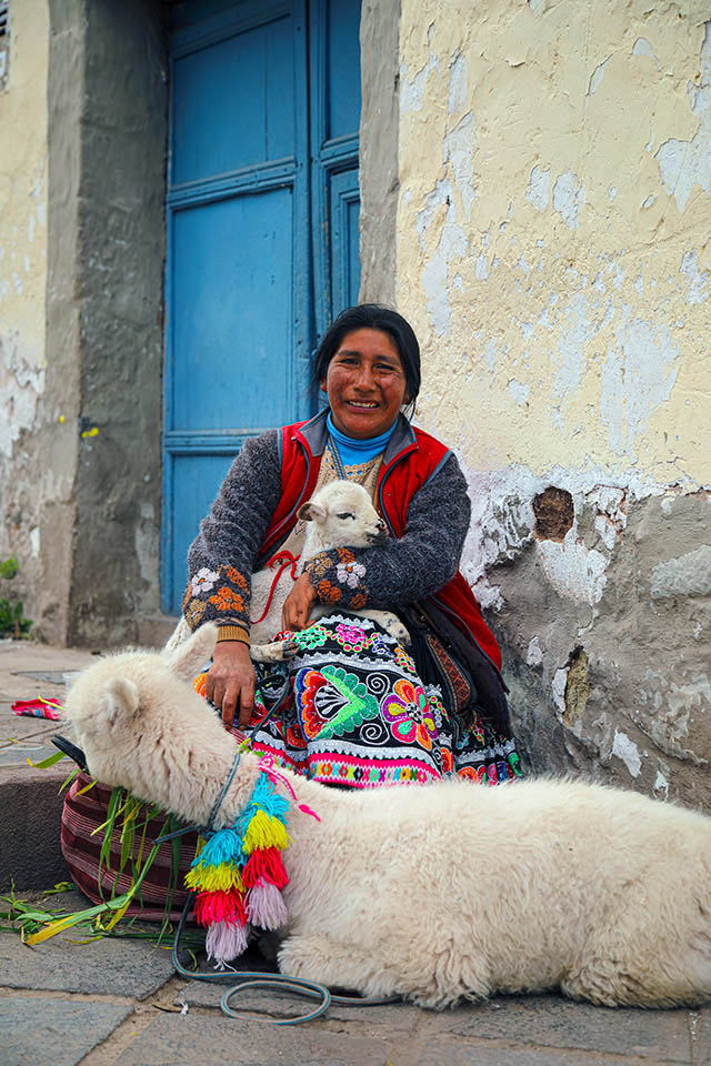 Perulu Kız, Kuzusu ve Laması