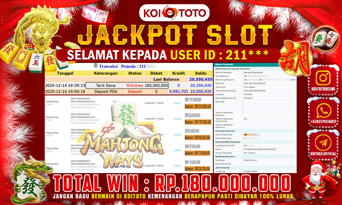 JACKPOT TOGEL !! MENANG BESAR DI PASARAN HONGKONG SEBESAR Rp 21.500.000 KOITOTO DIBAYAR SECEPAT KILAT !!