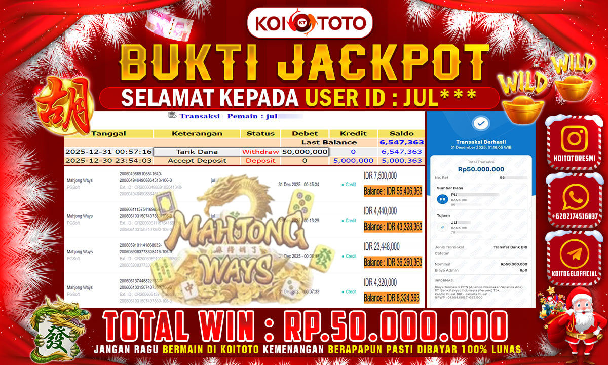 MEGA WIN !! MENANG BESAR DI PERMAINAN MAHJONG WAYS !!! KOITOTO BAYAR LANGSUNG LUNAS SEBESAR Rp 24.000.000 !!!