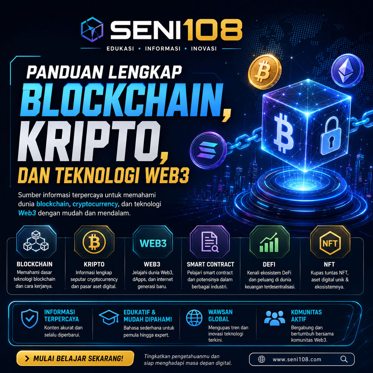SENI108 – Panduan Lengkap Blockchain, Kripto, dan Teknologi Web3