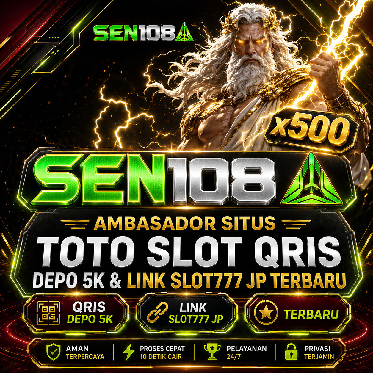SENI108 ~ Ambasador Situs Toto Slot QRIS Depo 5K & Link Slot777 JP Terbaru