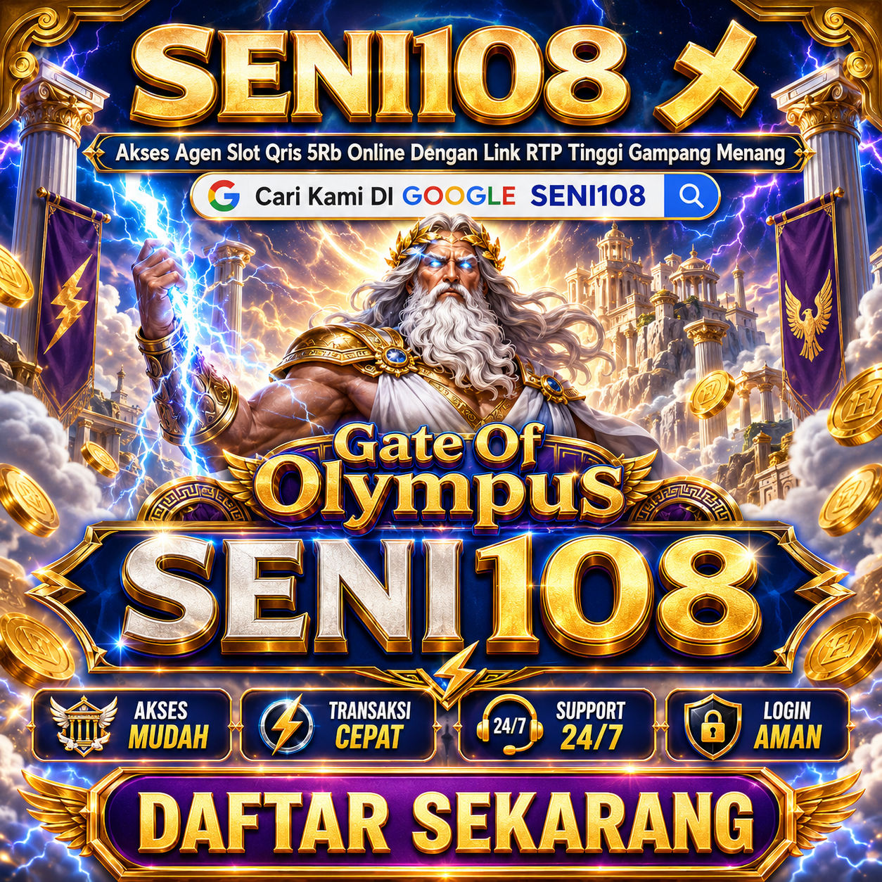 SENI108 メ Akses Agen Slot Qris 5Rb Online Dengan Link RTP Tinggi Gampang Menang by Hey siriusly