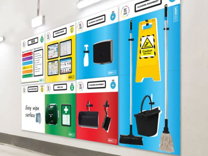 Modulean Shadow Boards First Aid Board Blue Safe Industrial