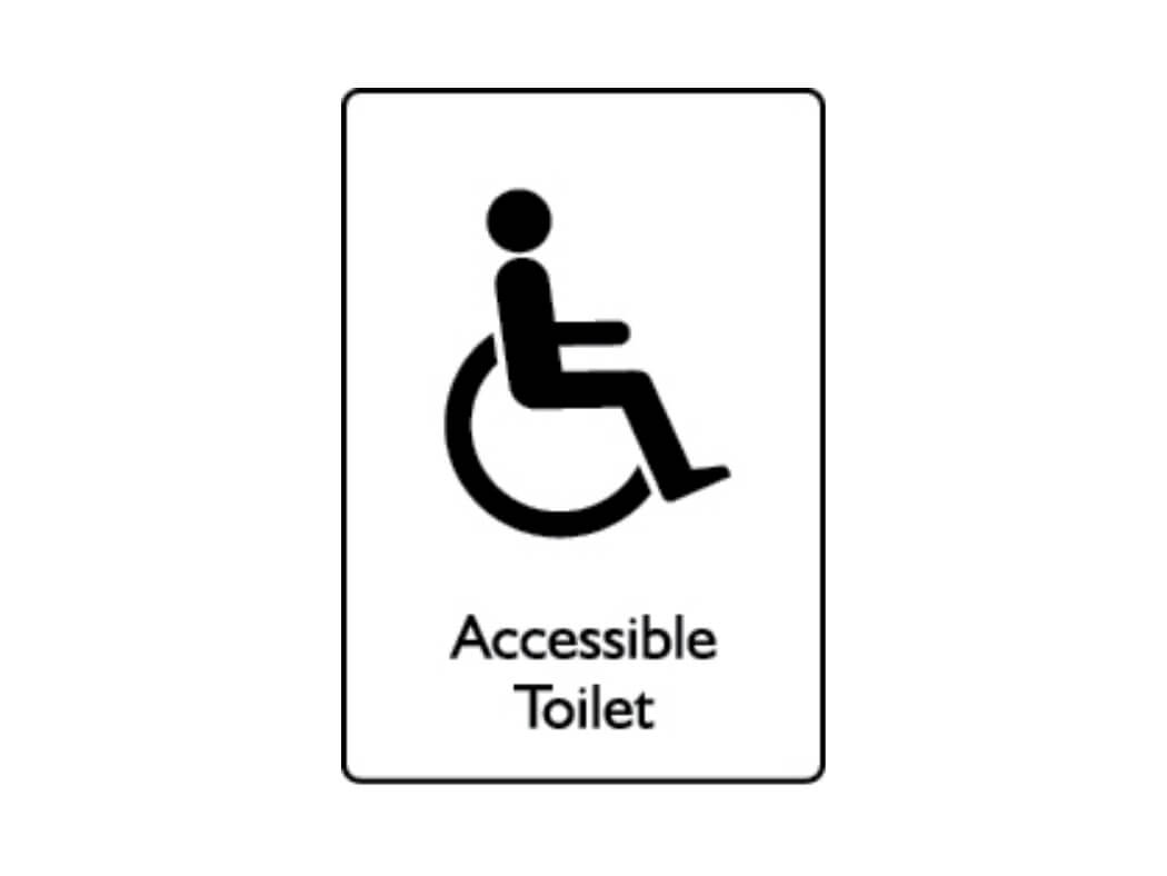 Accessible Toilet Sign 100mm x 150mm Safe Industrial