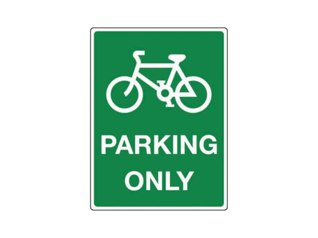 Parking Only (Bicycle Symbol) Sign 300mm x 400mm Safe Industrial