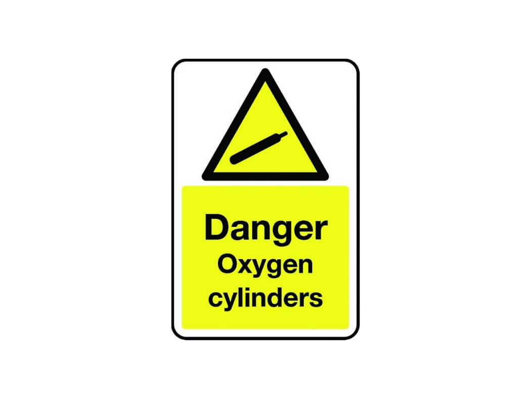 Danger Oxygen Cylinders Sign Hazard Signs Safe Industrial