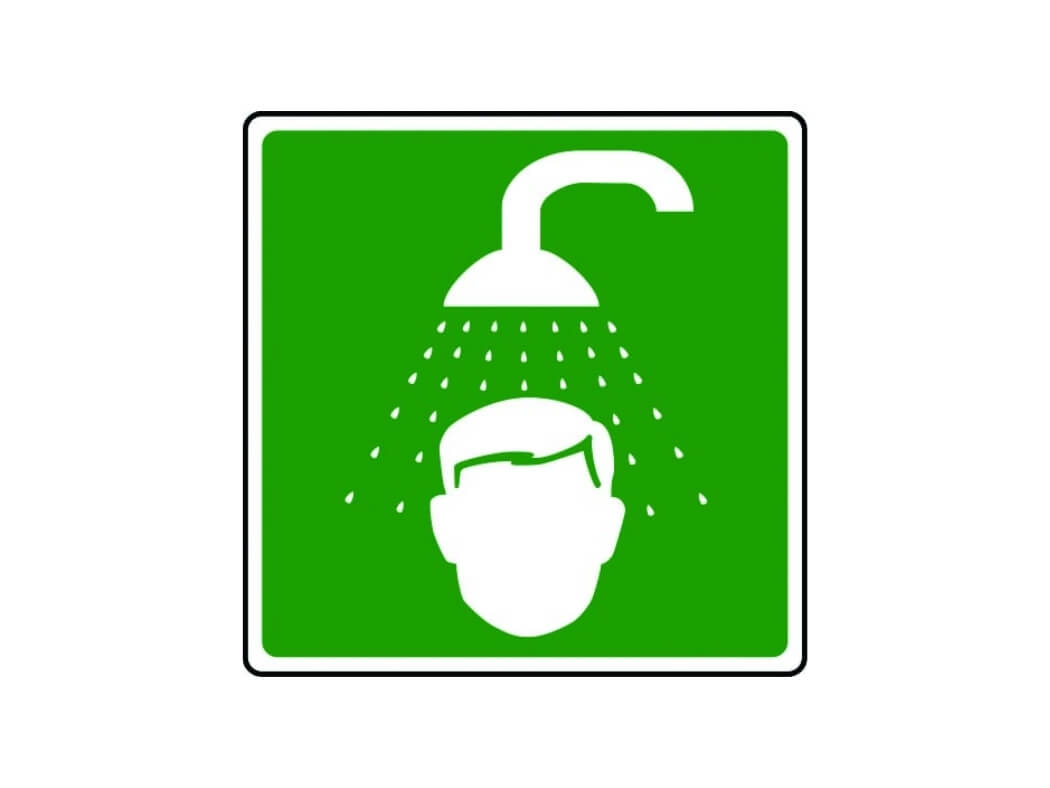 Emergency shower symbol sign Safe Industrial