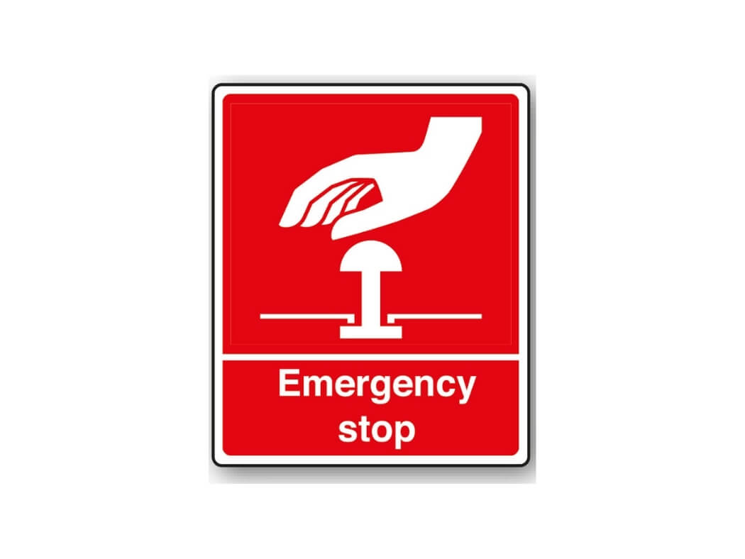 Emergency Stop Sign Mandatory Signs Safe Industrial