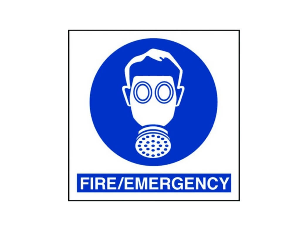 Fire Emergency Respirator Sign 300mm x 300mm Safe Industrial