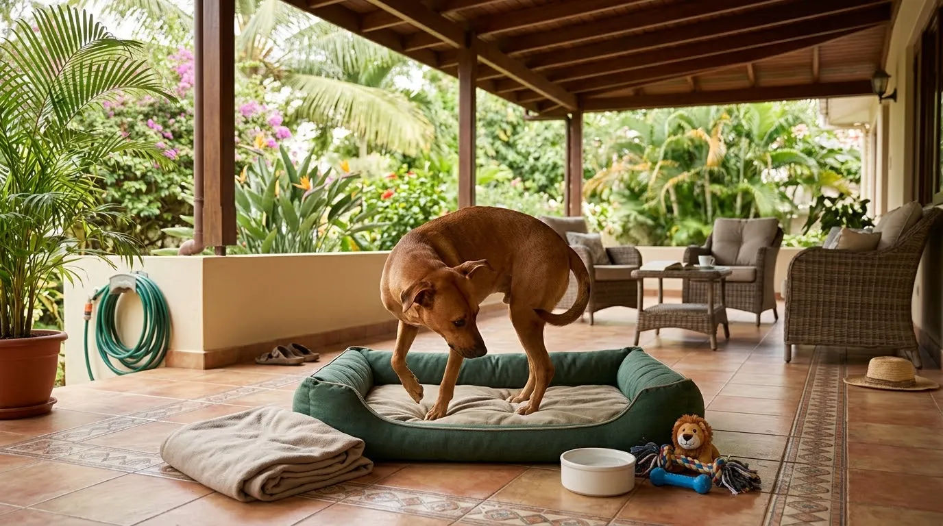 Dog circling before lying down