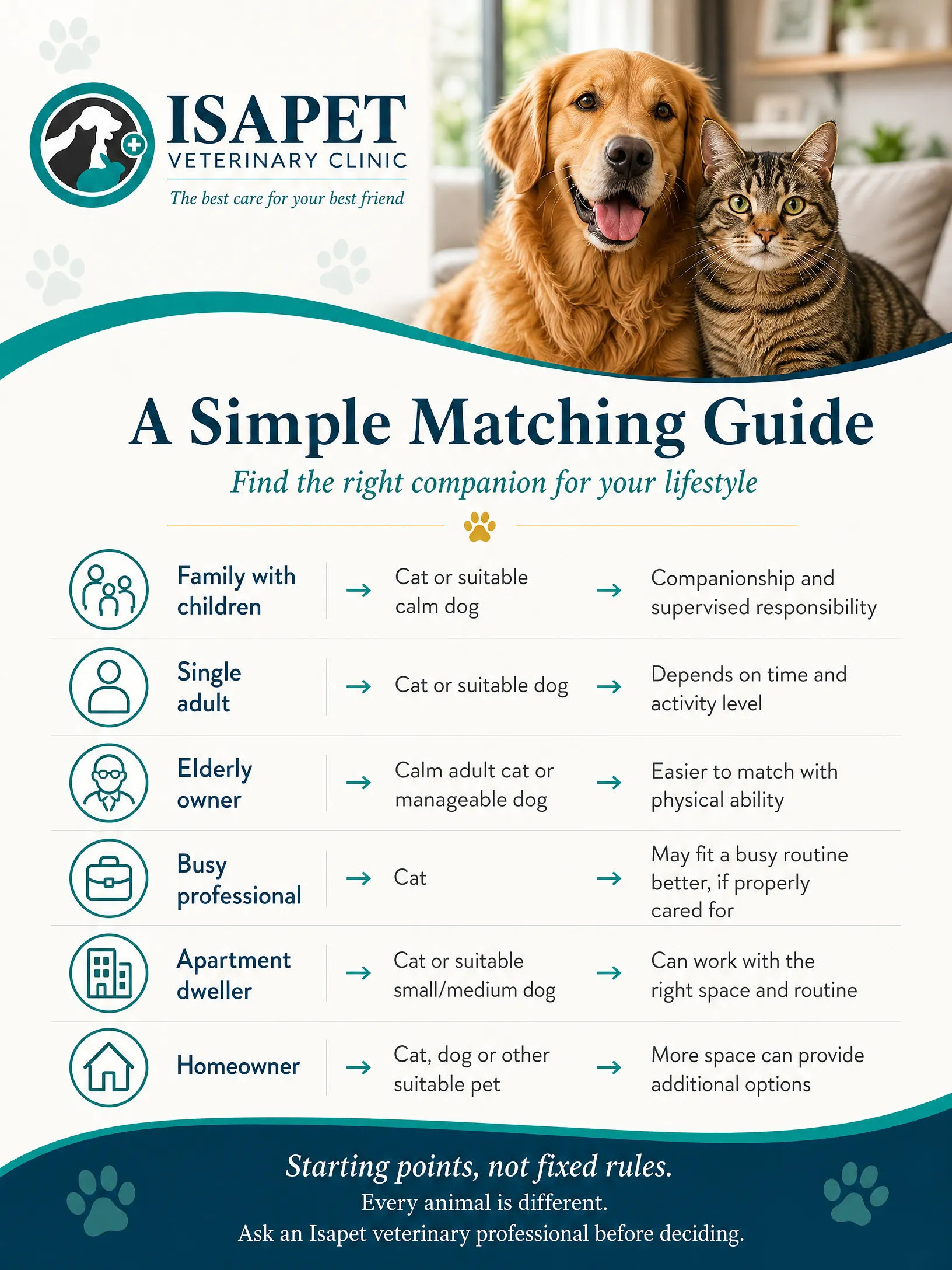 Lifestyle to pet matching guide