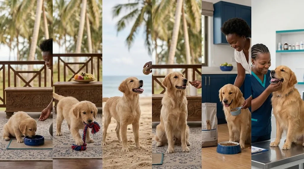 Pet growing up with its owner