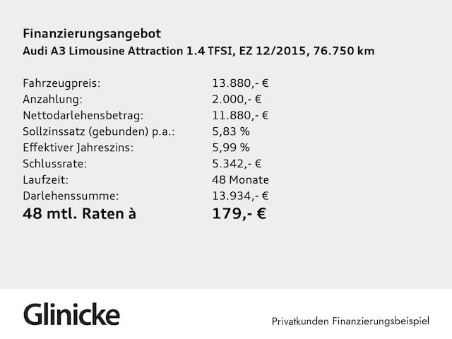 Audi A3 Limousine Attraction 1.4 TFSI 6-Gang - 2015 - Joinsteer - #2