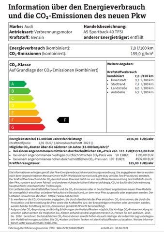 Audi A5 Sportback 40 TFSI Quattro S Tronic - 2024 - Joinsteer - #18