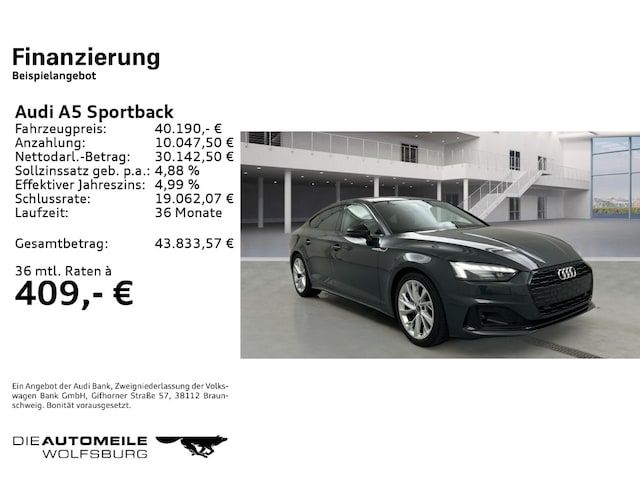 Audi A5 Sportback Advanced 40 TDI 150204 KW(PS) S Tronic - 2022 - Joinsteer - #2
