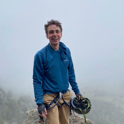 A happy Jeremiah after climbing J-Crack in Lumpy