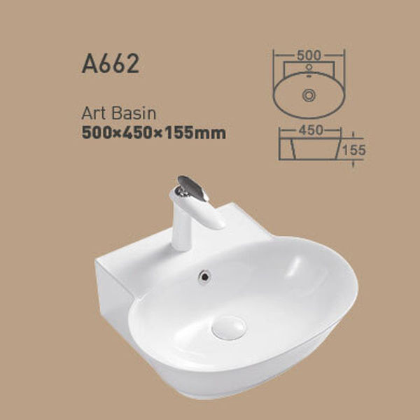 White Porcelain Art Basin - A662