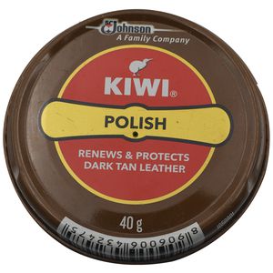 KIWI POLISH RENEWS & PROTECTS DARK TAN LEATHER 40G