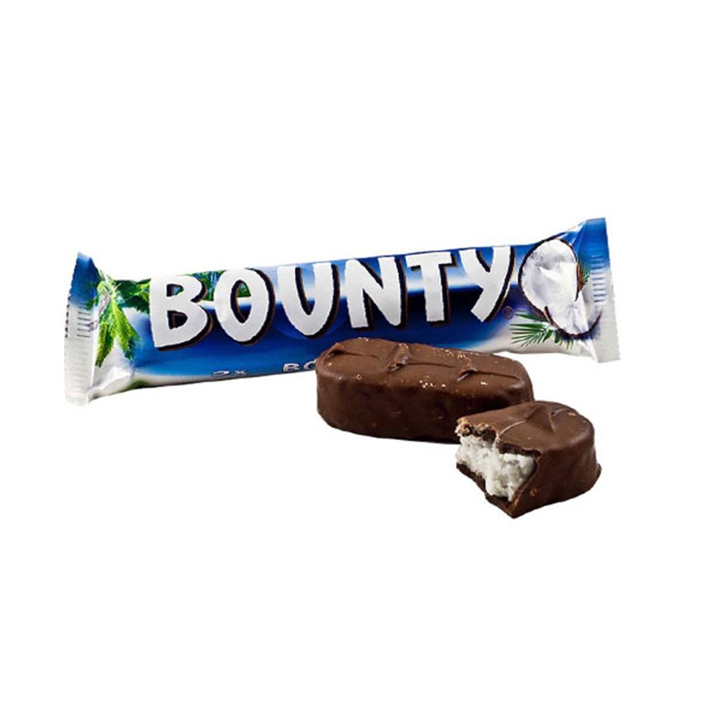BOUNTY 2X CHOCOLATE BAR/BARRA DE CHOCOLATE 57 GM