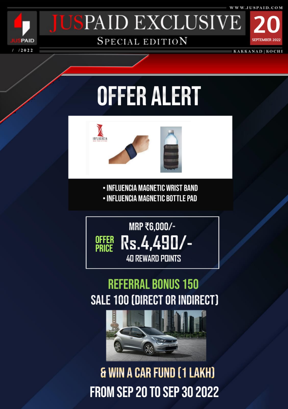 INFLUENCIA BIO MAGNETIC WRIST BAND + BOTTLE PAD