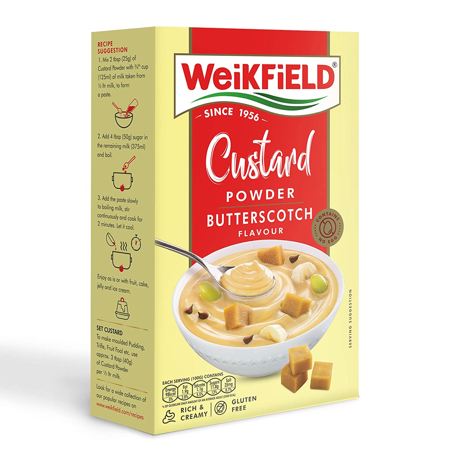 WEIKFIELD CUSTARD POWDER BUY1GET1 BUTTERSCOTCH/VANILLA 100G+100G