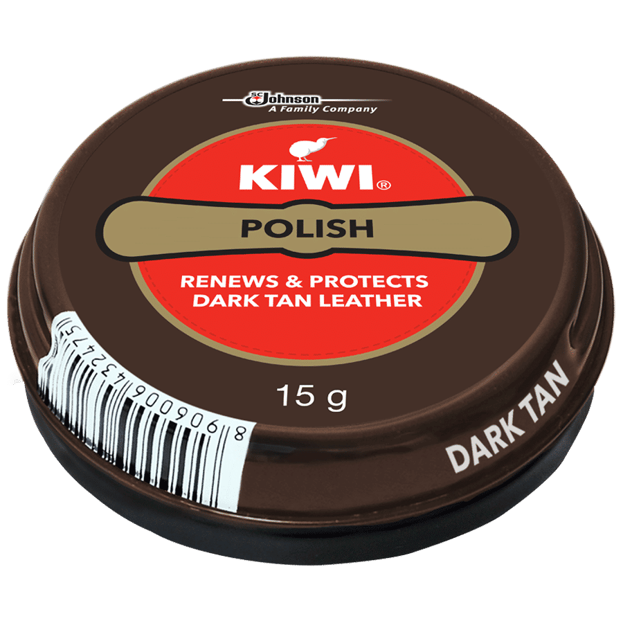KIWI POLISH RENEWS & PROTECTS DARK TAN LEATHER 15G