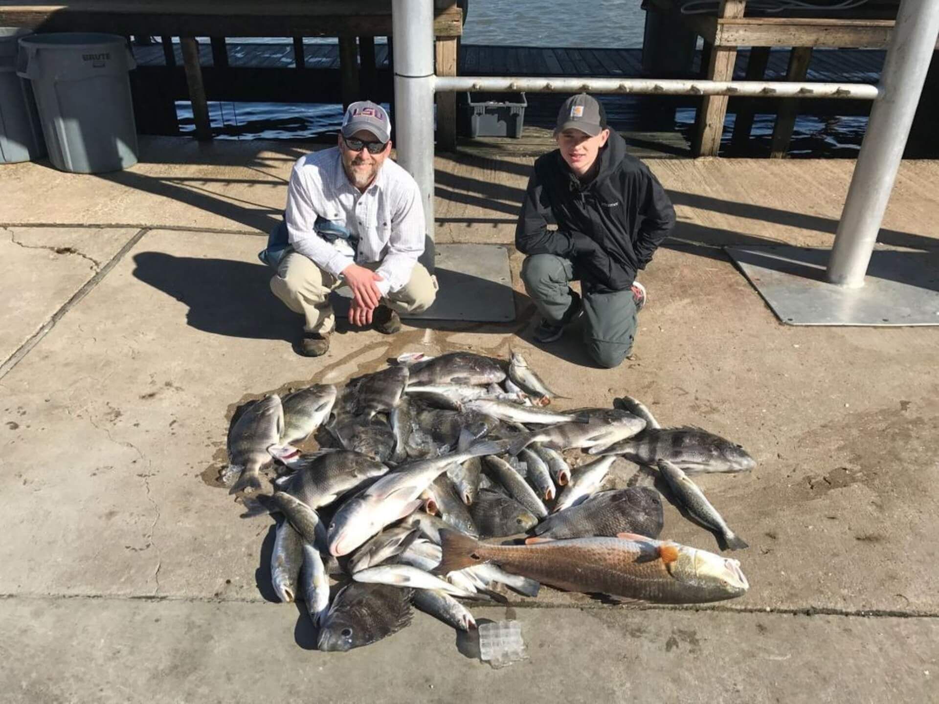 Redfish, Flounder, and Speckled Trout caught on inshore fishing charter in Venice, LA