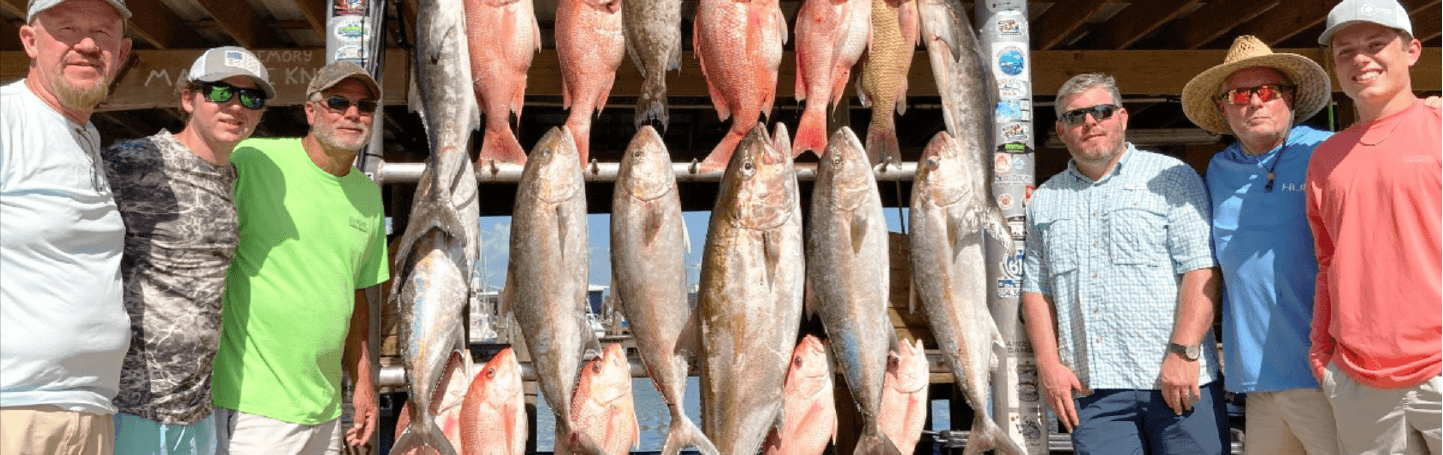 Amberjack fishing on deep sea fishing charter Venice, Louisiana