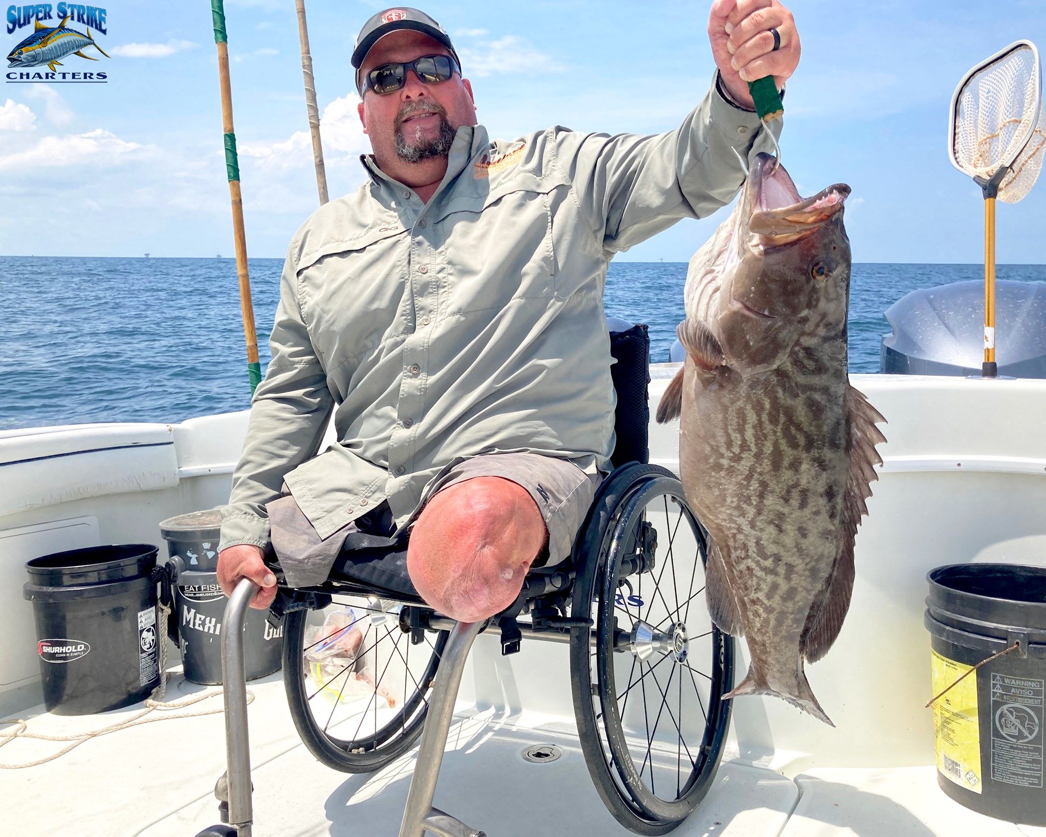 Grouper caught on fishing charter in Venice, Louisiana