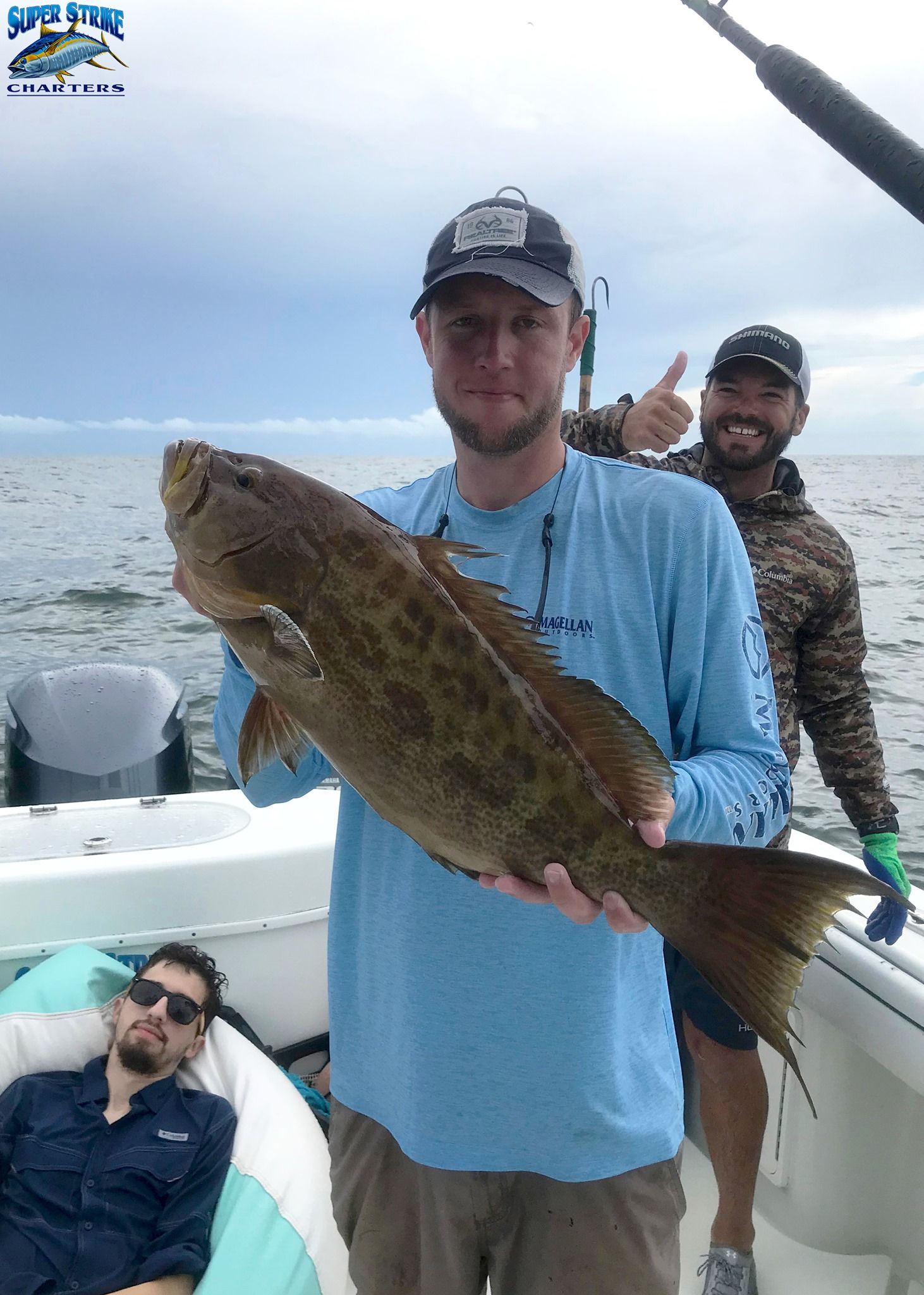 Grouper caught on deep sea fishing charter in Venice, Louisiana