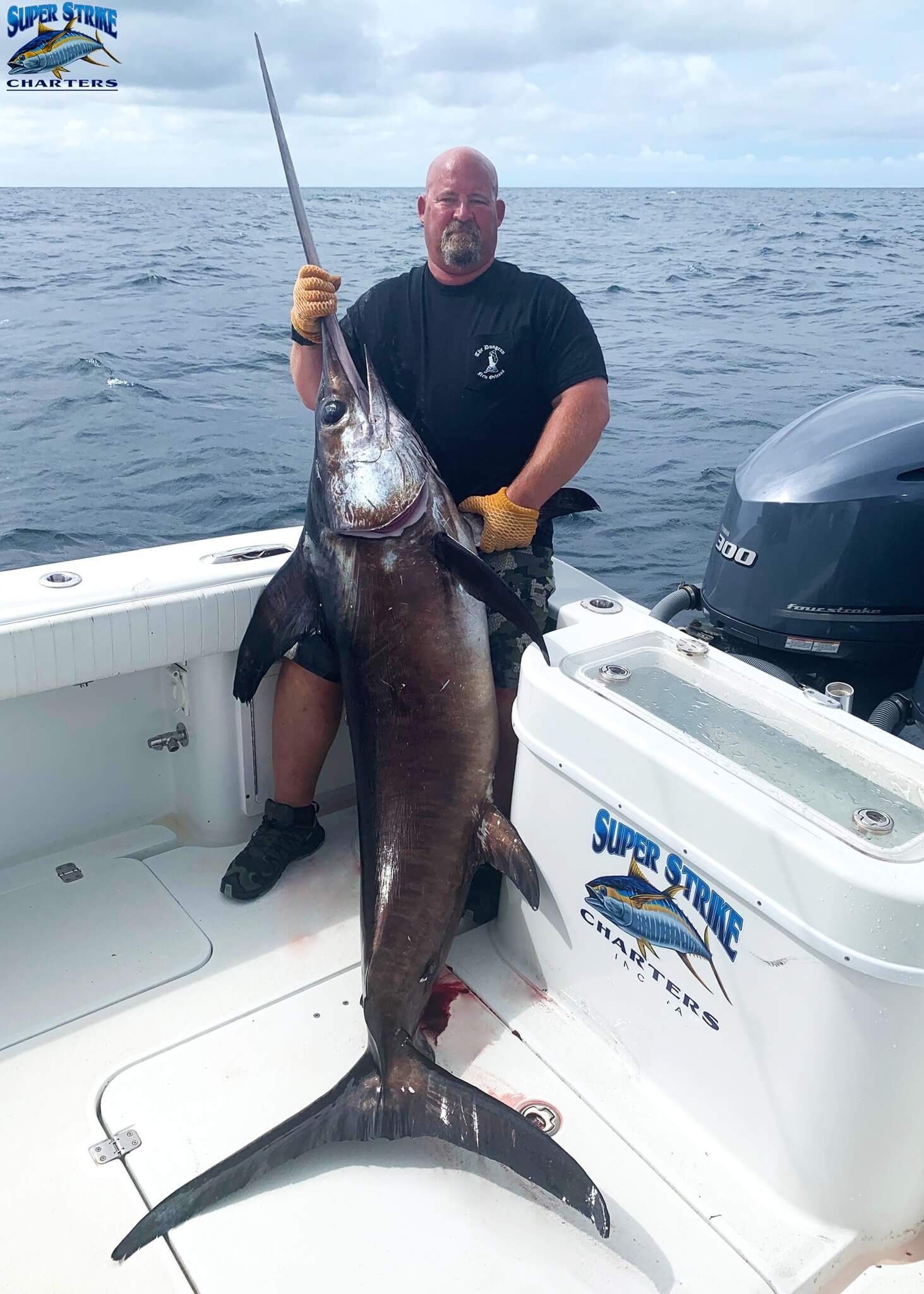 Swordfish caught on deep sea fishing charter