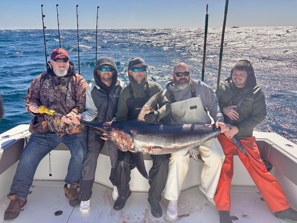 Huge 130lb Swordfish caught while March fishing