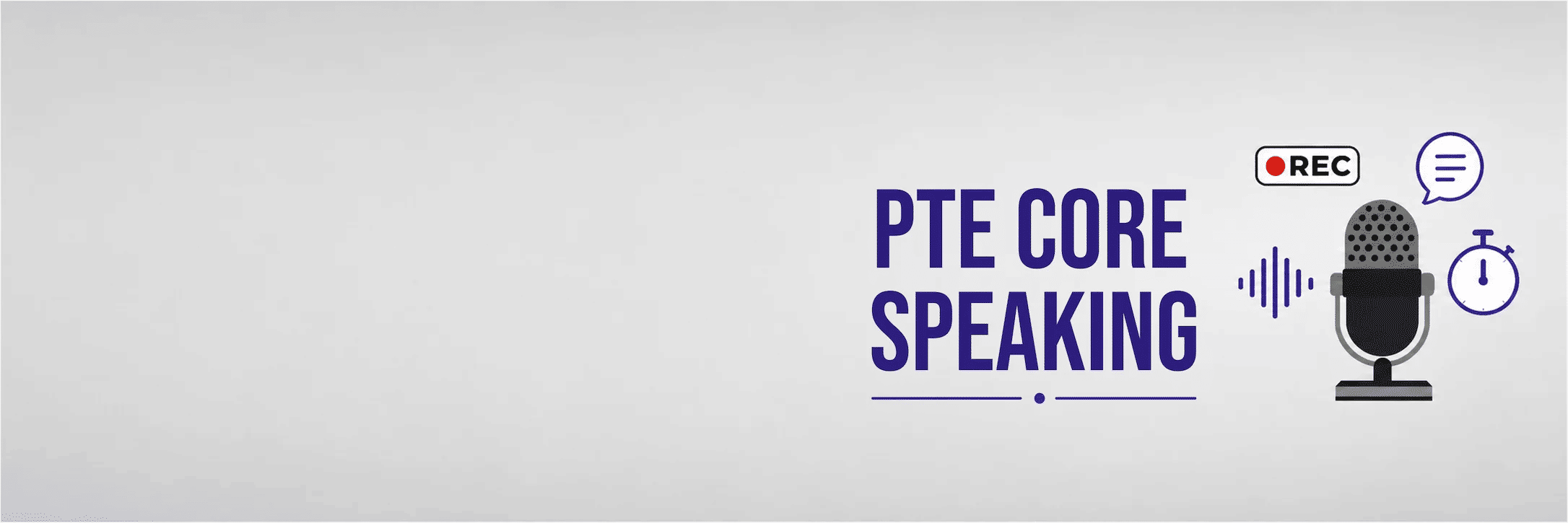PTE Core Speaking section with microphone and headphones