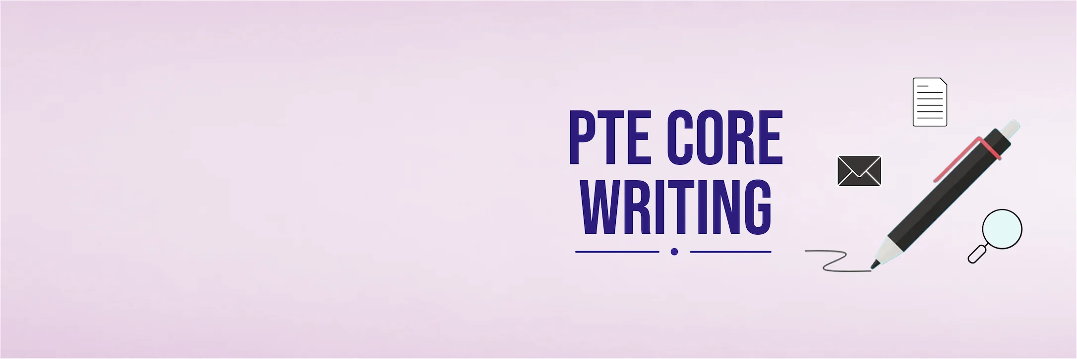 PTE Core logo with a keyboard for writing section.