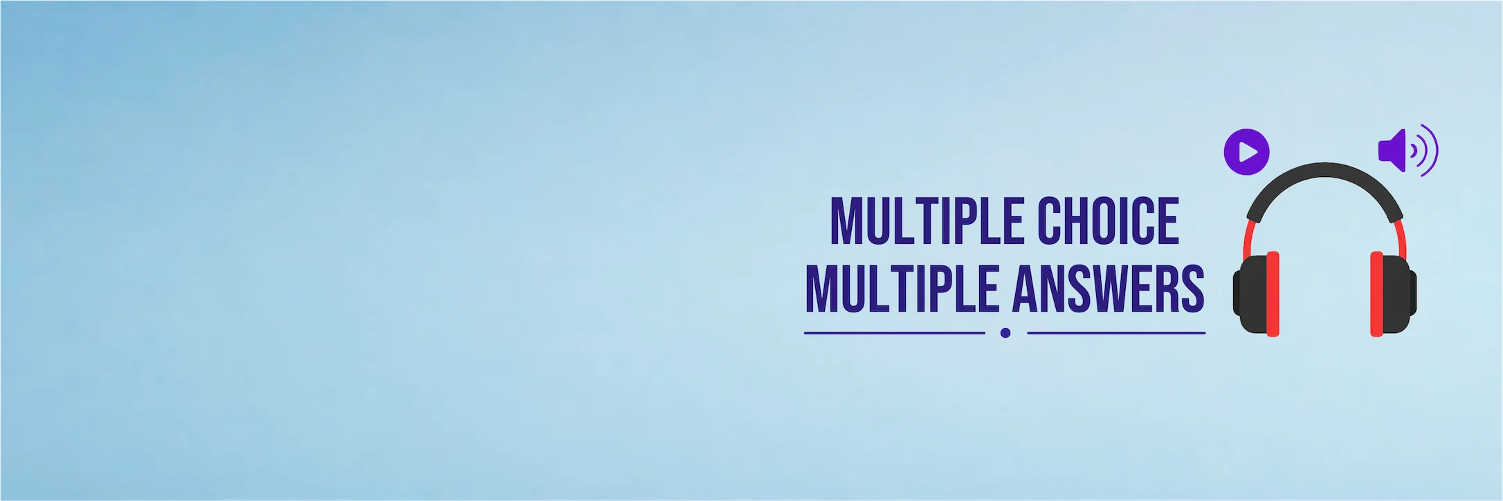 PTE Core Listening Multiple Choice Multiple Answers task with audio and response options