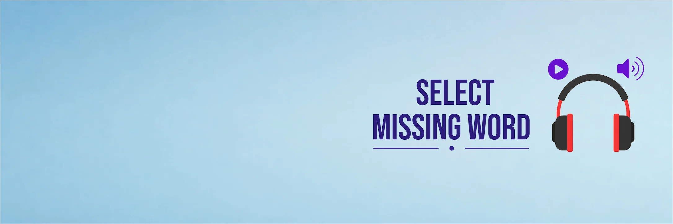 PTE Core Select Missing Word listening task with audio and ending options