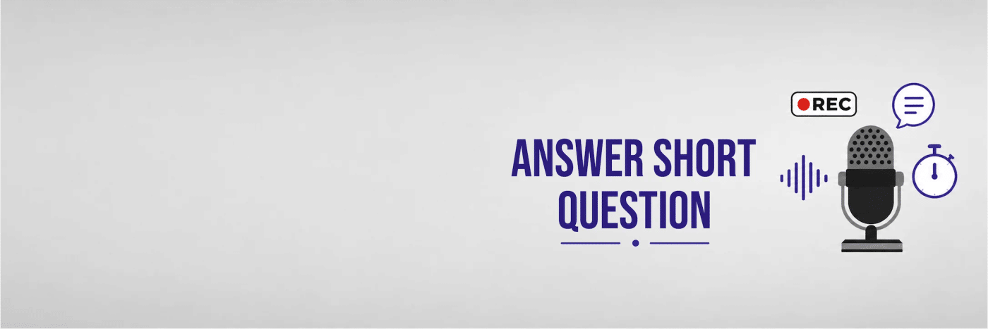 PTE Core Answer Short Question speaking task with headphones and microphone