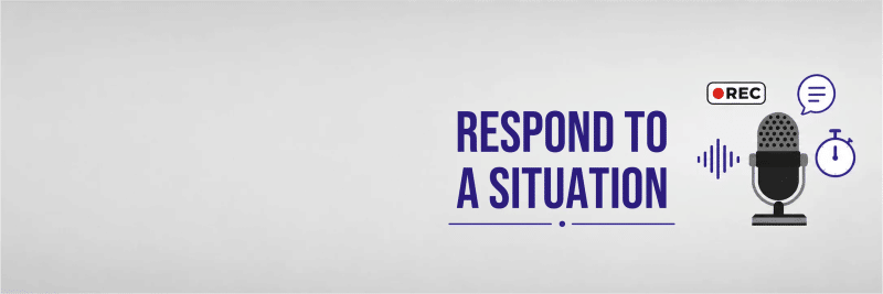 PTE Core Respond to a Situation speaking task with scenario prompt and microphone