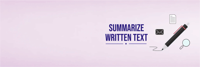 PTE Core Writing Summarize Written Text task with passage and summary response