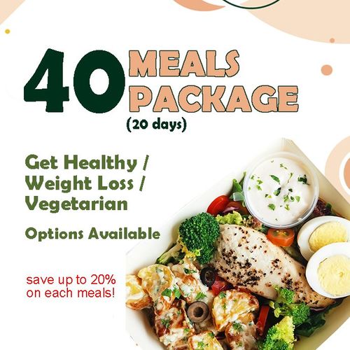 40 Meals Package (2 meals/delivery for 20 days)