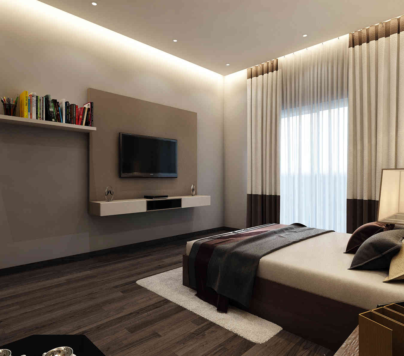 Modern Bedroom With TV Unit
