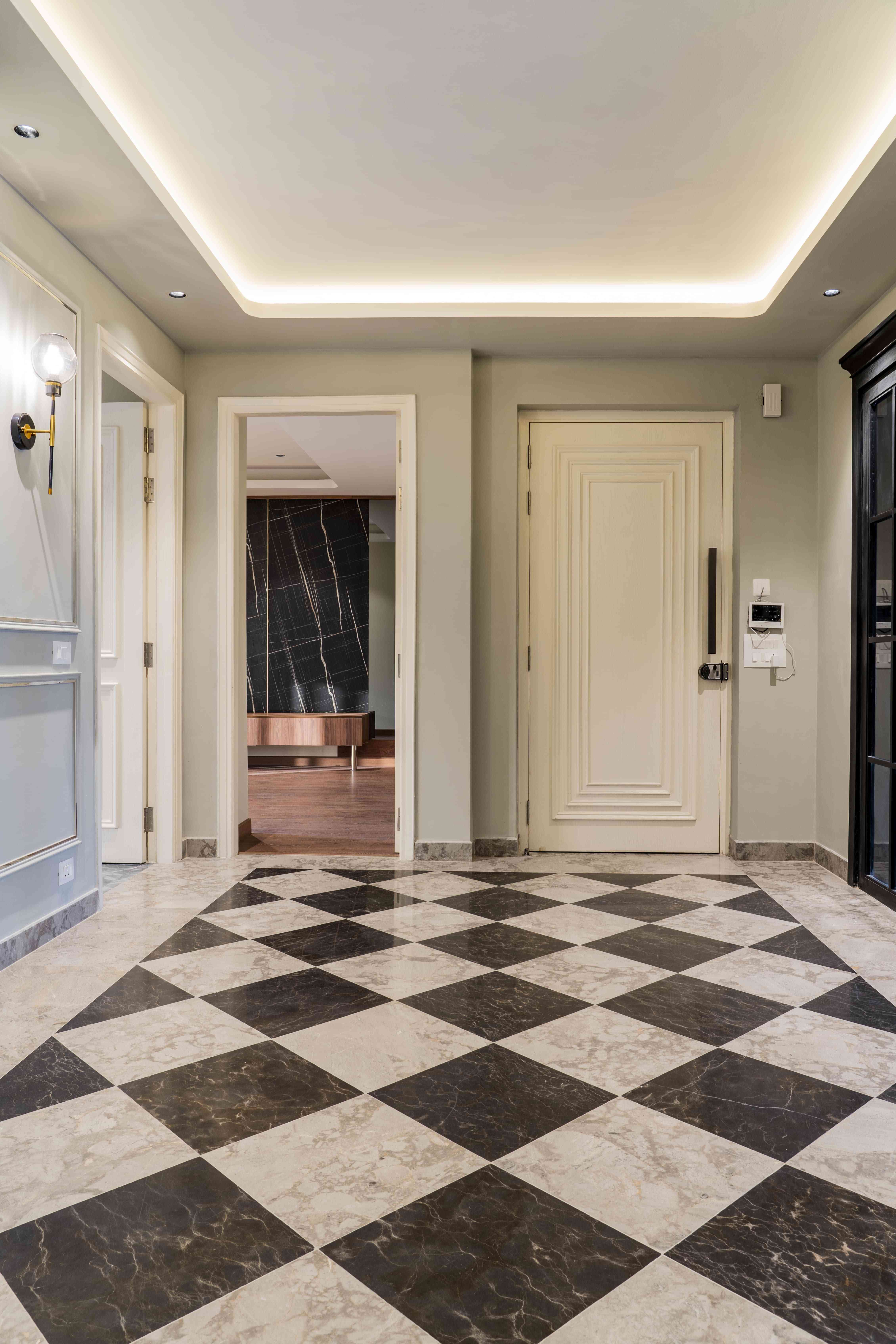 Home Entry Foyer With Neoclassical Interiors