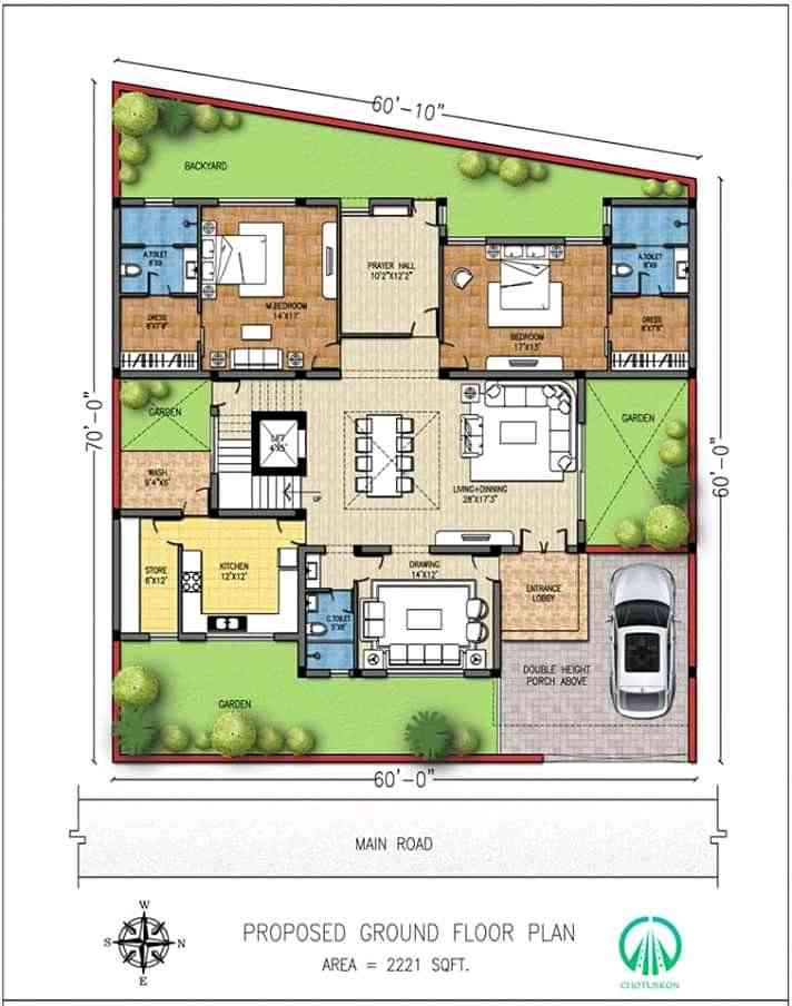 ground floor plan of bungalow